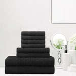 Superior Turkish Cotton Jacquard Herringbone & Solid 8 Piece Towel Set