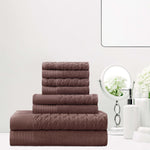 Superior Turkish Cotton Jacquard Herringbone & Solid 8 Piece Towel Set