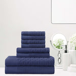 Superior Turkish Cotton Jacquard Herringbone & Solid 8 Piece Towel Set