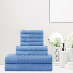 Superior Turkish Cotton Jacquard Herringbone & Solid 8 Piece Towel Set