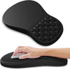 Ergonomic Mouse Pad with Wrist Rest Support, Mousepad with Comfortable Memory Foam Wrist Rest and Non-Slip PU Base for Pain Relief, Computer, Laptop, Office, Home (Black)