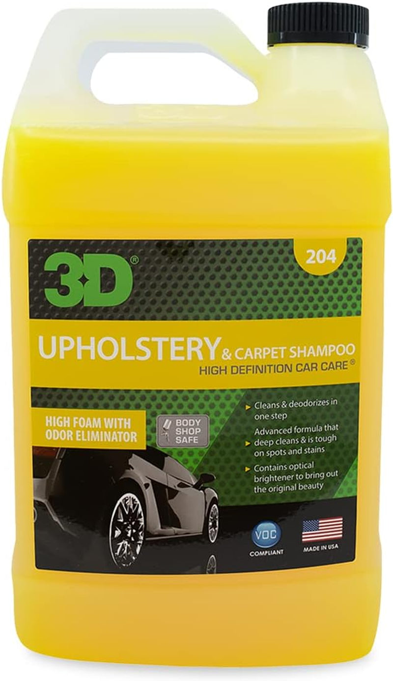 Upholstery & Carpet Shampoo - High Foam Stain Remover & Odor Eliminator Shampoo 1 Gallon