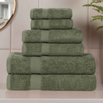 Superior 6 Piece Cotton Eco-Friendly Soft Absorbent Towel Set