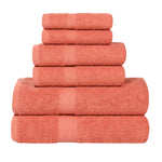 Superior 6 Piece Cotton Eco-Friendly Soft Absorbent Towel Set