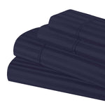 650 Thread Count Egyptian Cotton Sateen Stripe Bed Sheet Set