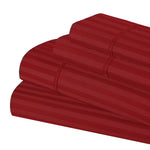 650 Thread Count Egyptian Cotton Sateen Stripe Bed Sheet Set