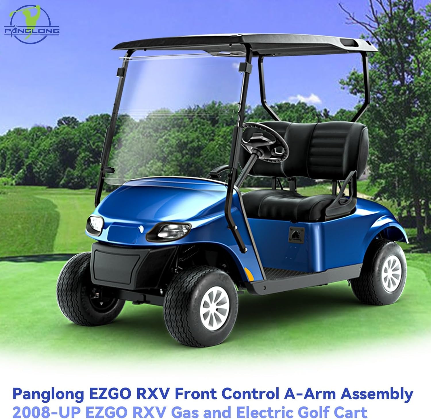 EZGO RXV Front Control A-Arm Assembly, Front Suspension A-Arm with Bushings and Sleeve-1Pc, Suitable for 2008-Up EZ GO RXV Gas and Electric Golf Cart, Replace OEM# 608089, 604654