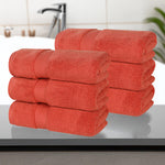 6 Piece Hand Towel Set Zero Twist Cotton Soft Absorbent
