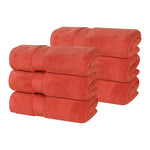 6 Piece Hand Towel Set Zero Twist Cotton Soft Absorbent