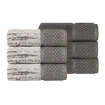 Lodi Cotton 6-Piece Hand Towel Set – Mid-Weight Bathroom or Kitchen Solids & Patterns