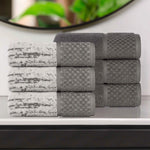 Lodi Cotton 6-Piece Hand Towel Set – Mid-Weight Bathroom or Kitchen Solids & Patterns