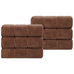 Superior Napa Zero Twist Cotton Solid Waffle Honeycomb Hand Towel Set of 6