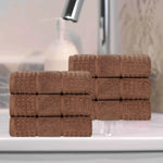 Superior Napa Zero Twist Cotton Solid Waffle Honeycomb Hand Towel Set of 6