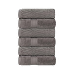 Superior Chevron Zero Twist Solid Jacquard Cotton Hand Towel Set of 6