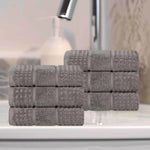 Superior Napa Zero Twist Cotton Solid Waffle Honeycomb Hand Towel Set of 6