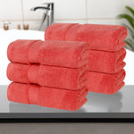 6 Piece Hand Towel Set Zero Twist Cotton Soft Absorbent