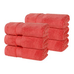 6 Piece Hand Towel Set Zero Twist Cotton Soft Absorbent