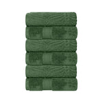 Superior Chevron Zero Twist Solid Jacquard Cotton Hand Towel Set of 6
