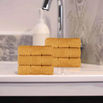 Superior Napa Zero Twist Cotton Solid Waffle Honeycomb Hand Towel Set of 6
