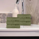 Superior Napa Zero Twist Cotton Solid Waffle Honeycomb Hand Towel Set of 6