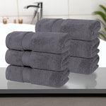 6 Piece Hand Towel Set Zero Twist Cotton Soft Absorbent