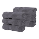 6 Piece Hand Towel Set Zero Twist Cotton Soft Absorbent