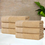 Cotton Waffle Border Hand Towel Set 6-Piece - Honeycomb
