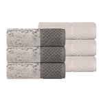 Lodi Cotton 6-Piece Hand Towel Set – Mid-Weight Bathroom or Kitchen Solids & Patterns