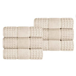 Superior Napa Zero Twist Cotton Solid Waffle Honeycomb Hand Towel Set of 6