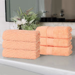 Superior Chevron Zero Twist Solid Jacquard Cotton Hand Towel Set of 6