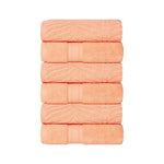 Superior Chevron Zero Twist Solid Jacquard Cotton Hand Towel Set of 6