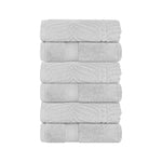 Superior Chevron Zero Twist Solid Jacquard Cotton Hand Towel Set of 6