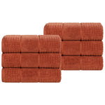Superior Napa Zero Twist Cotton Solid Waffle Honeycomb Hand Towel Set of 6