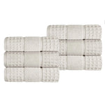 Superior Napa Zero Twist Cotton Solid Waffle Honeycomb Hand Towel Set of 6