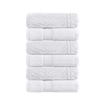 Superior Chevron Zero Twist Solid Jacquard Cotton Hand Towel Set of 6