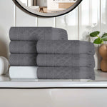 Rolla Cotton Geometric Jacquard Absorbent Hand Towel Set of 6