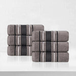 Superior Zero Twist Cotton Solid Floral Hand Towel Set of 6