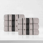 Superior Zero Twist Cotton Solid Floral Hand Towel Set of 6