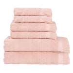 Rolla Cotton Geometric Jacquard Absorbent 6 Piece Towel Set