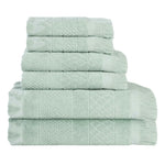 Rolla Cotton Geometric Jacquard Absorbent 6 Piece Towel Set