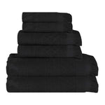 Rolla Cotton Geometric Jacquard Absorbent 6 Piece Towel Set