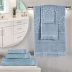 Rolla Cotton Geometric Jacquard Absorbent 6 Piece Towel Set