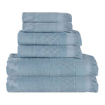 Rolla Cotton Geometric Jacquard Absorbent 6 Piece Towel Set