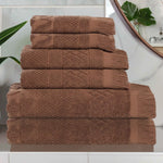 Rolla Cotton Geometric Jacquard Absorbent 6 Piece Towel Set