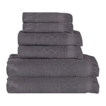 Rolla Cotton Geometric Jacquard Absorbent 6 Piece Towel Set