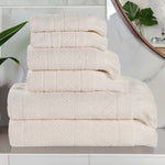 Rolla Cotton Geometric Jacquard Absorbent 6 Piece Towel Set