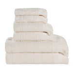 Rolla Cotton Geometric Jacquard Absorbent 6 Piece Towel Set
