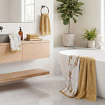Marble Cotton Jacquard and Solid Towel Set 6 Piece