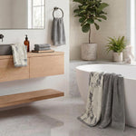 Marble Cotton Jacquard and Solid Towel Set 6 Piece