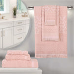 Rolla Cotton Geometric Jacquard Absorbent 6 Piece Towel Set
